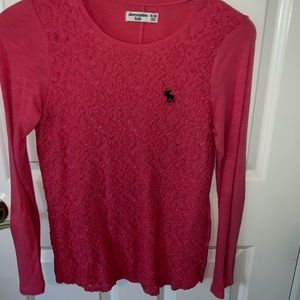 Pink floral long sleeve Abercrombie kids shirt